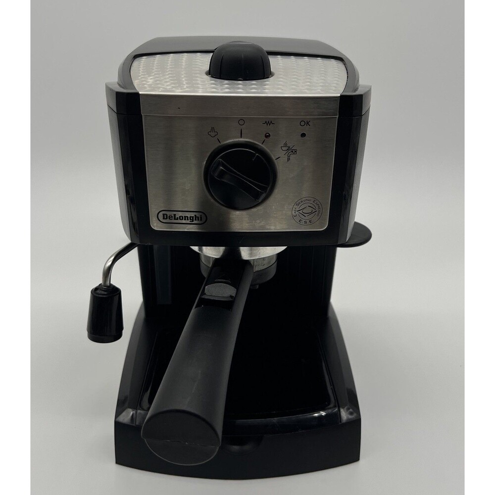 DeLonghi EC155 Espresso Machine Black/Silver Portafilter Filter Frother  No Tray